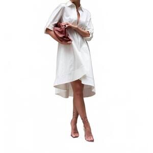 NEW DIOMI midi tunic dress in white cotton
